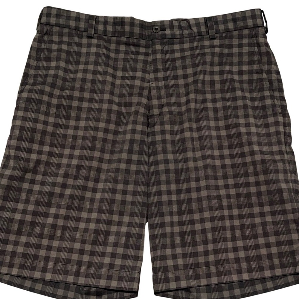 Nike Golf Dri-FIT Plaid Shorts Mens Size 36 Gray Performance Athletic Casual‎